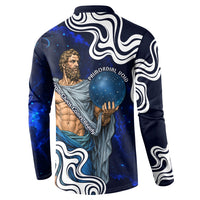 Uranus The Primal Sky Greek God Button Sweatshirt Vintage Celestial Armillary Sphere Cosmos Mythology