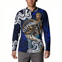 Uranus The Primal Sky Greek God Button Sweatshirt Vintage Celestial Armillary Sphere Cosmos Mythology