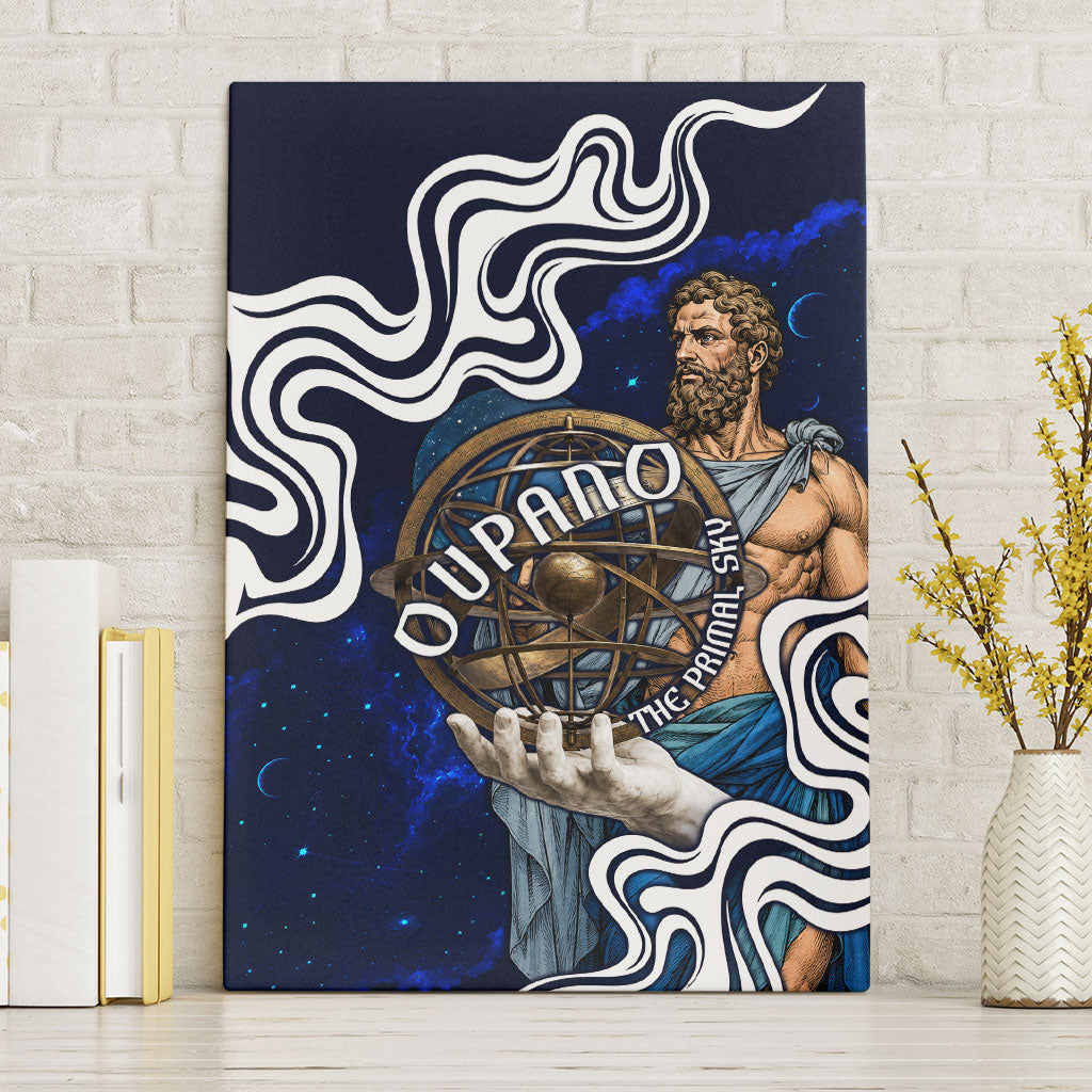 Uranus The Primal Sky Greek God Canvas Wall Art Vintage Celestial Armillary Sphere Cosmos Mythology