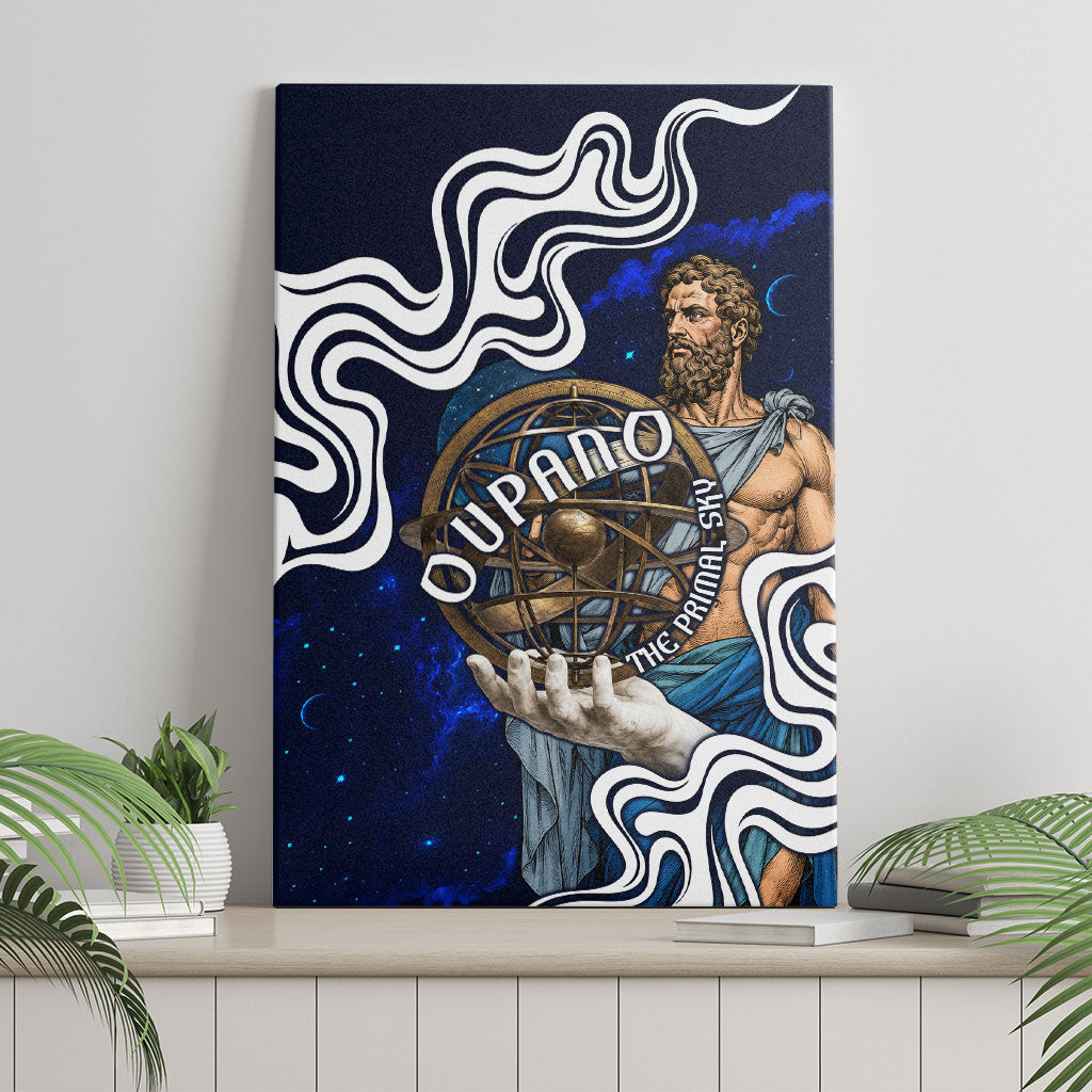 Uranus The Primal Sky Greek God Canvas Wall Art Vintage Celestial Armillary Sphere Cosmos Mythology