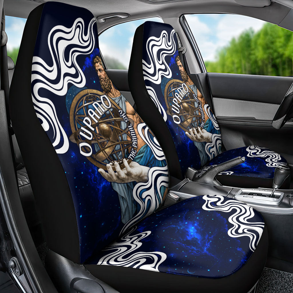 Uranus The Primal Sky Greek God Car Seat Cover Vintage Celestial Armillary Sphere Cosmos Mythology