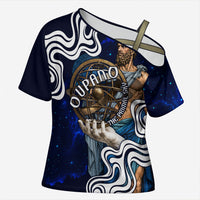 Uranus The Primal Sky Greek God Cross Shoulder Shirt Vintage Celestial Armillary Sphere Cosmos Mythology