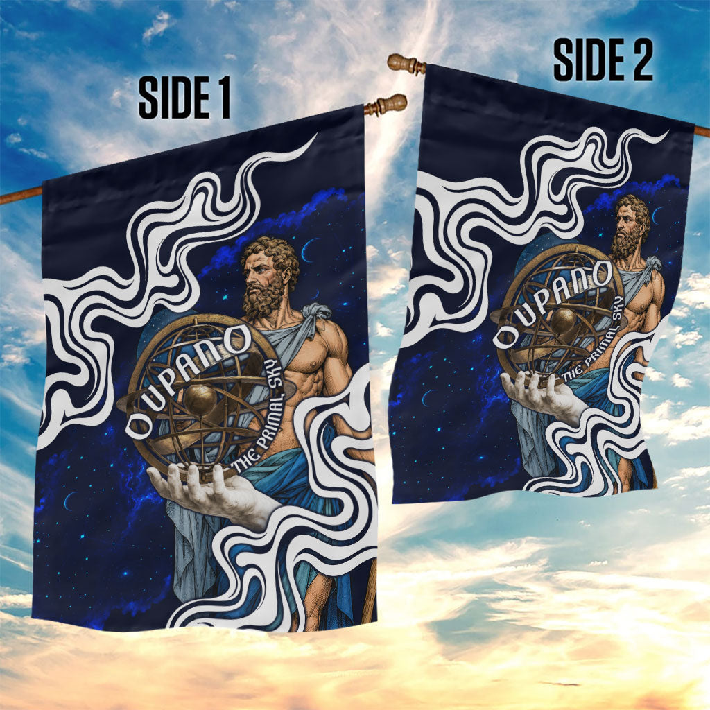 Uranus The Primal Sky Greek God Garden Flag Vintage Celestial Armillary Sphere Cosmos Mythology