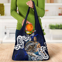 Uranus The Primal Sky Greek God Grocery Bag Vintage Celestial Armillary Sphere Cosmos Mythology