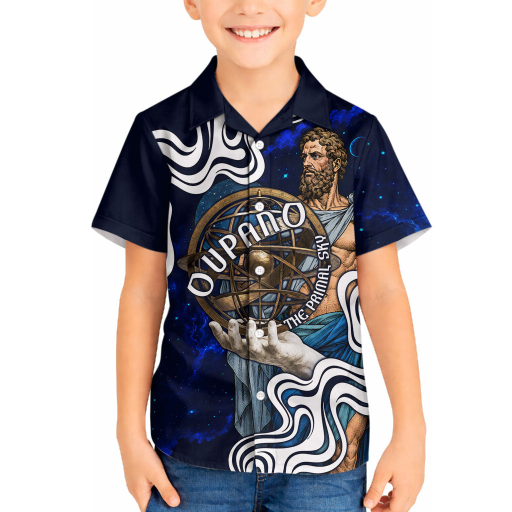 Uranus The Primal Sky Greek God Hawaiian Shirt Vintage Celestial Armillary Sphere Cosmos Mythology