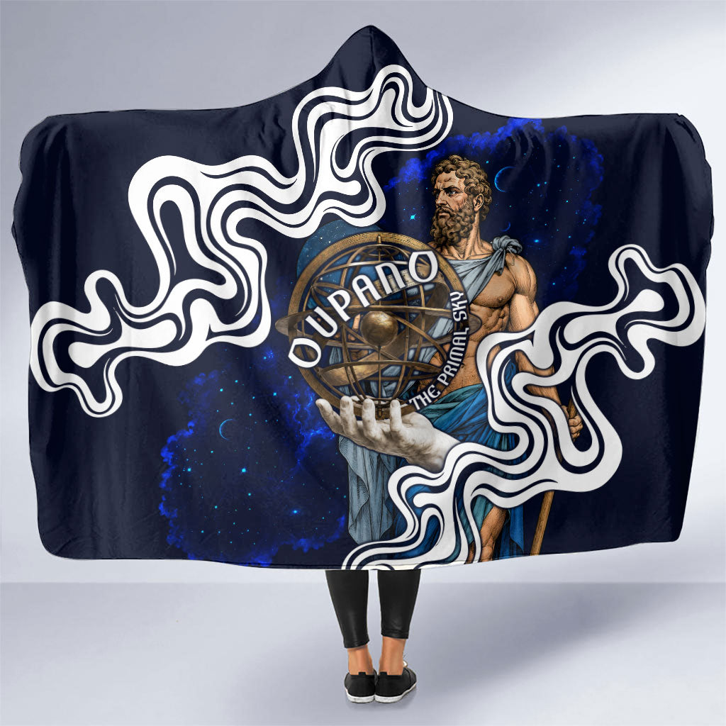 Uranus The Primal Sky Greek God Hooded Blanket Vintage Celestial Armillary Sphere Cosmos Mythology