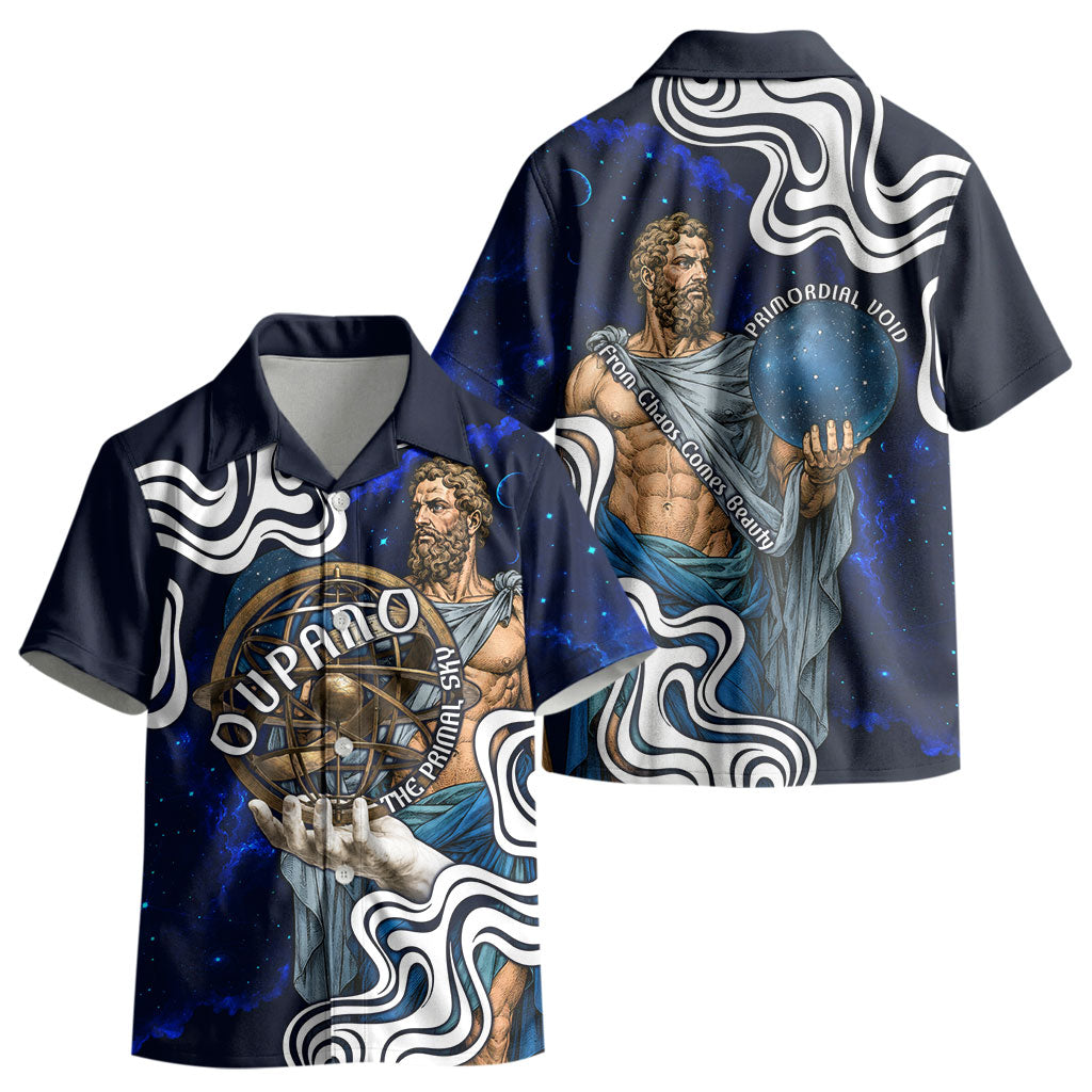 Uranus The Primal Sky Greek God Kid Hawaiian Shirt Vintage Celestial Armillary Sphere Cosmos Mythology