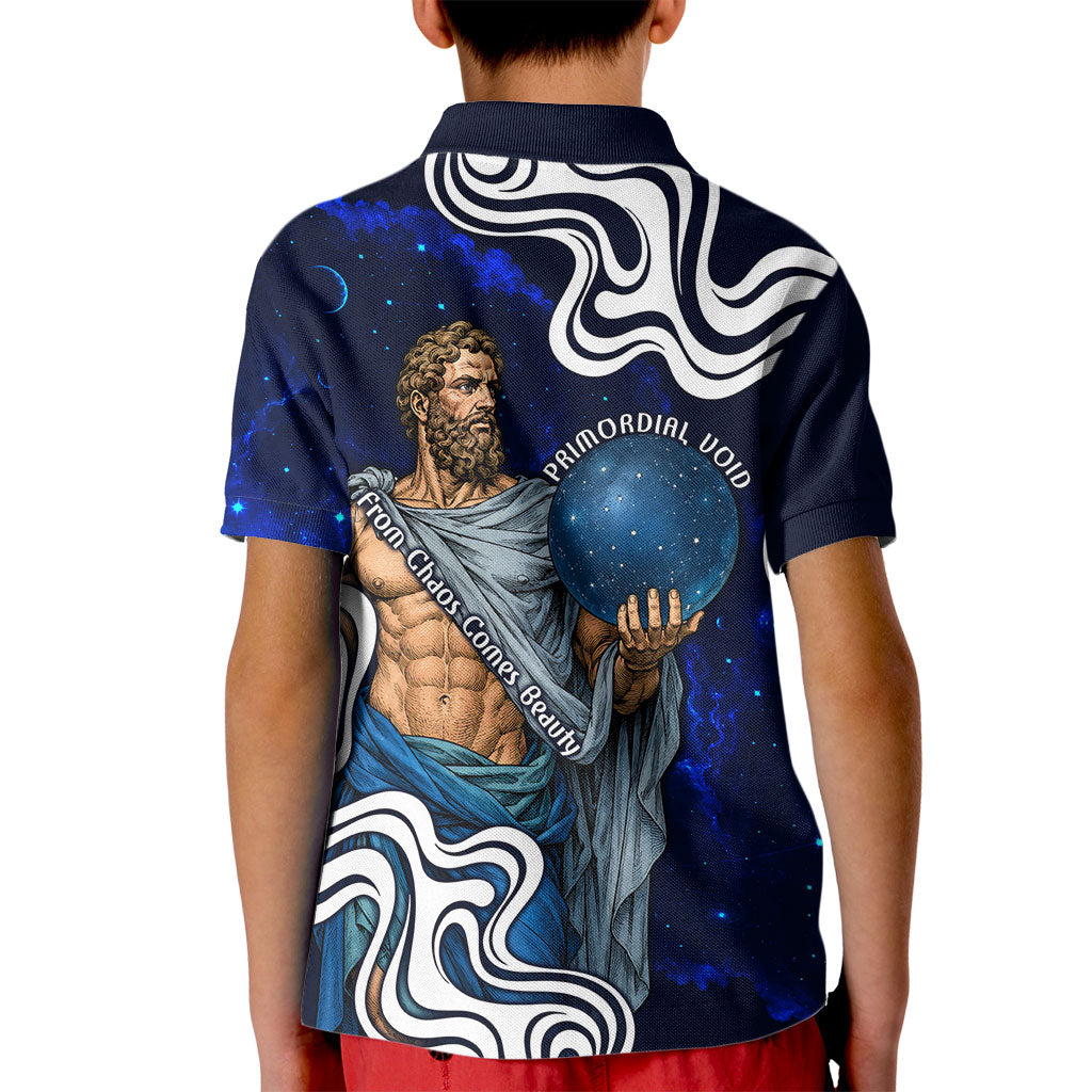 Uranus The Primal Sky Greek God Kid Polo Shirt Vintage Celestial Armillary Sphere Cosmos Mythology