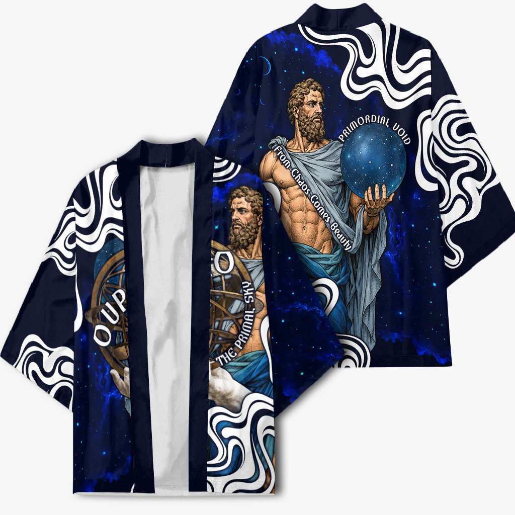 Uranus The Primal Sky Greek God Kimono Vintage Celestial Armillary Sphere Cosmos Mythology