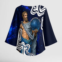 Uranus The Primal Sky Greek God Kimono Sleeve Blouse Vintage Celestial Armillary Sphere Cosmos Mythology