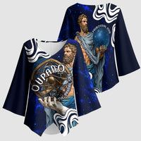 Uranus The Primal Sky Greek God Kimono Sleeve Blouse Vintage Celestial Armillary Sphere Cosmos Mythology