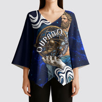 Uranus The Primal Sky Greek God Kimono Sleeve Blouse Vintage Celestial Armillary Sphere Cosmos Mythology