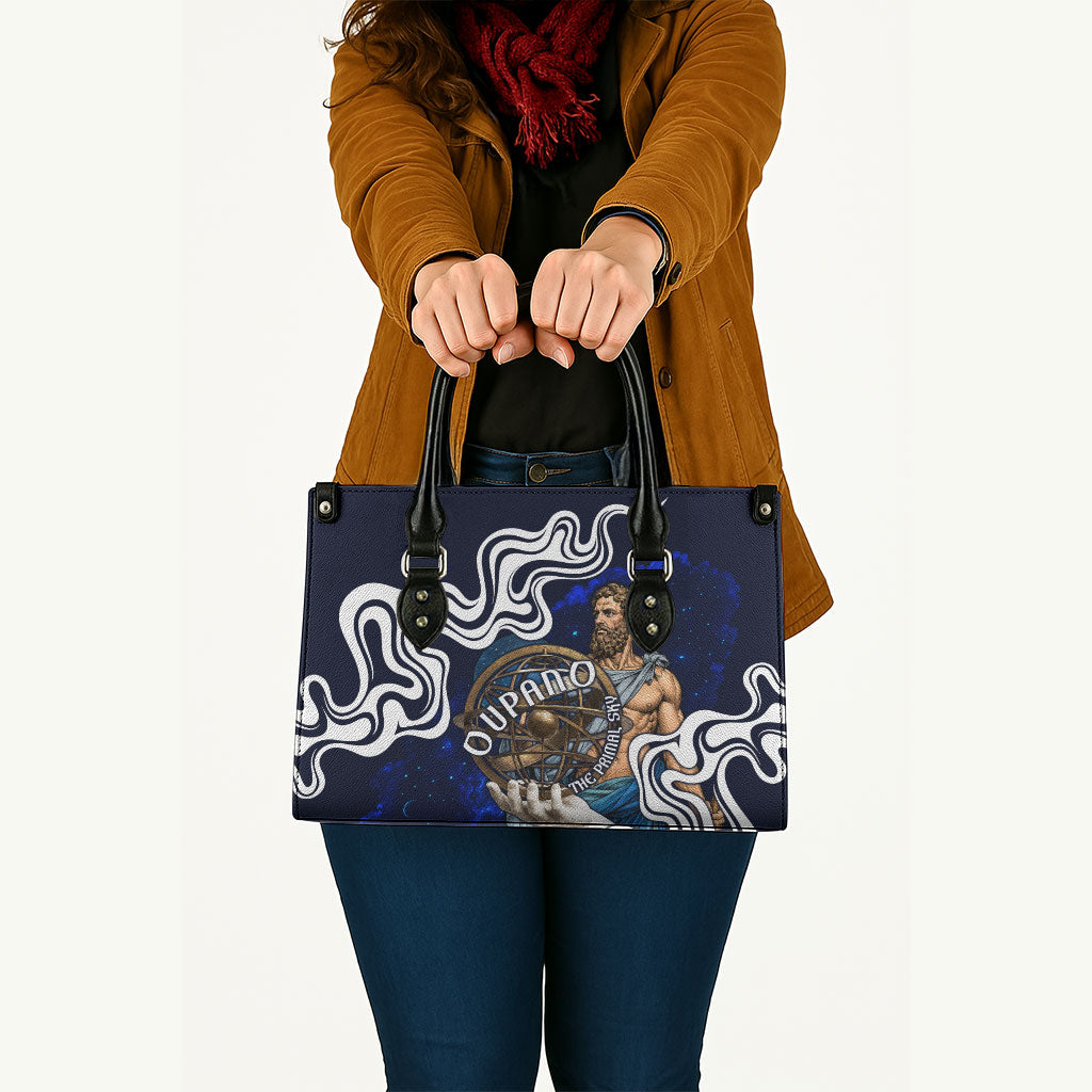 Uranus The Primal Sky Greek God Leather Bag Vintage Celestial Armillary Sphere Cosmos Mythology