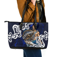 Uranus The Primal Sky Greek God Leather Tote Bag Vintage Celestial Armillary Sphere Cosmos Mythology