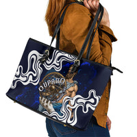 Uranus The Primal Sky Greek God Leather Tote Bag Vintage Celestial Armillary Sphere Cosmos Mythology