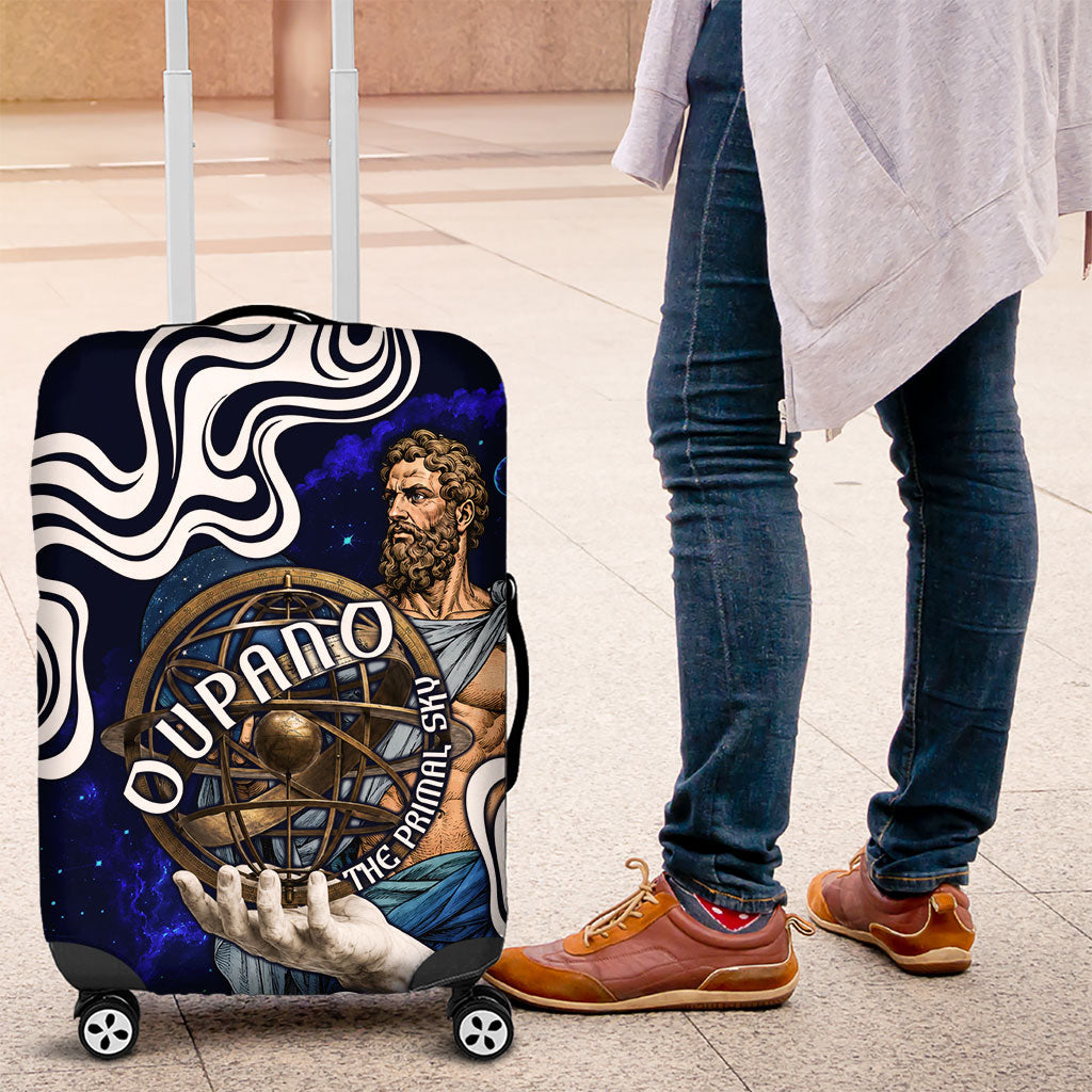 Uranus The Primal Sky Greek God Luggage Cover Vintage Celestial Armillary Sphere Cosmos Mythology