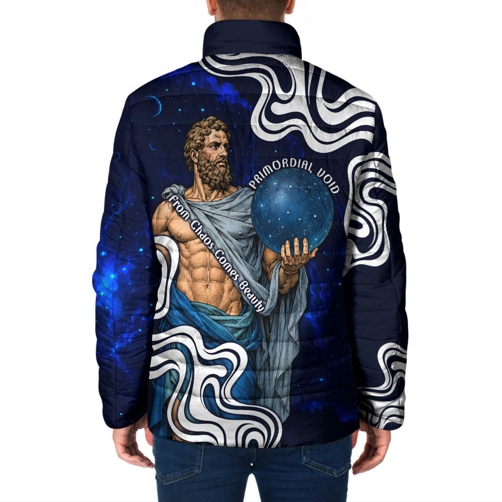 Uranus The Primal Sky Greek God Padded Jacket Vintage Celestial Armillary Sphere Cosmos Mythology