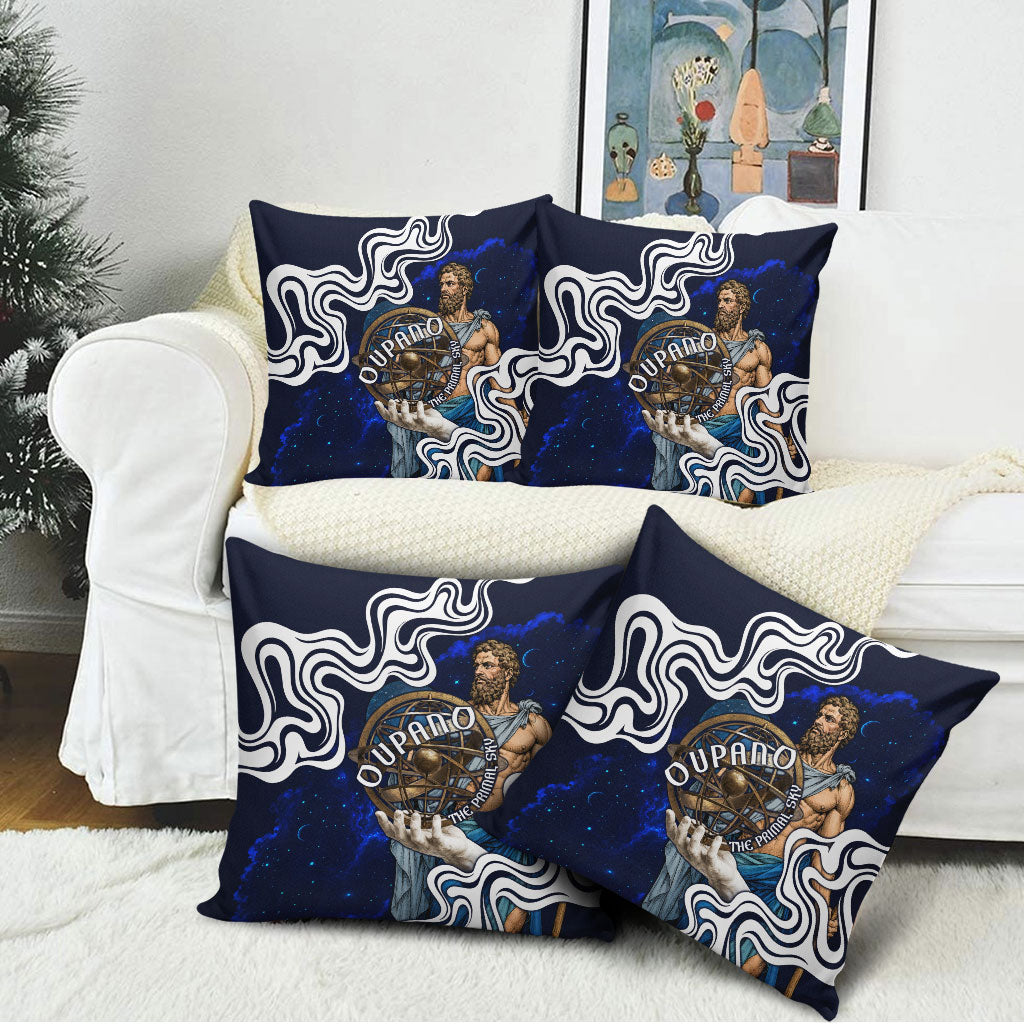 Uranus The Primal Sky Greek God Pillow Cover Vintage Celestial Armillary Sphere Cosmos Mythology