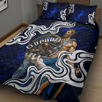 Uranus The Primal Sky Greek God Quilt Bed Set Vintage Celestial Armillary Sphere Cosmos Mythology