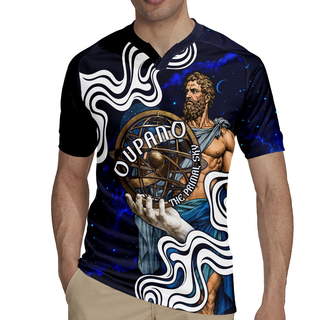 Uranus The Primal Sky Greek God Rugby Jersey Vintage Celestial Armillary Sphere Cosmos Mythology