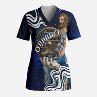 Uranus The Primal Sky Greek God Scrub Top Vintage Celestial Armillary Sphere Cosmos Mythology