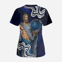 Uranus The Primal Sky Greek God Scrub Top Vintage Celestial Armillary Sphere Cosmos Mythology