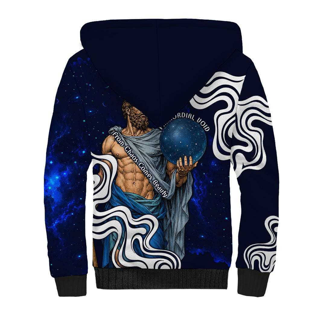 Uranus The Primal Sky Greek God Sherpa Hoodie Vintage Celestial Armillary Sphere Cosmos Mythology