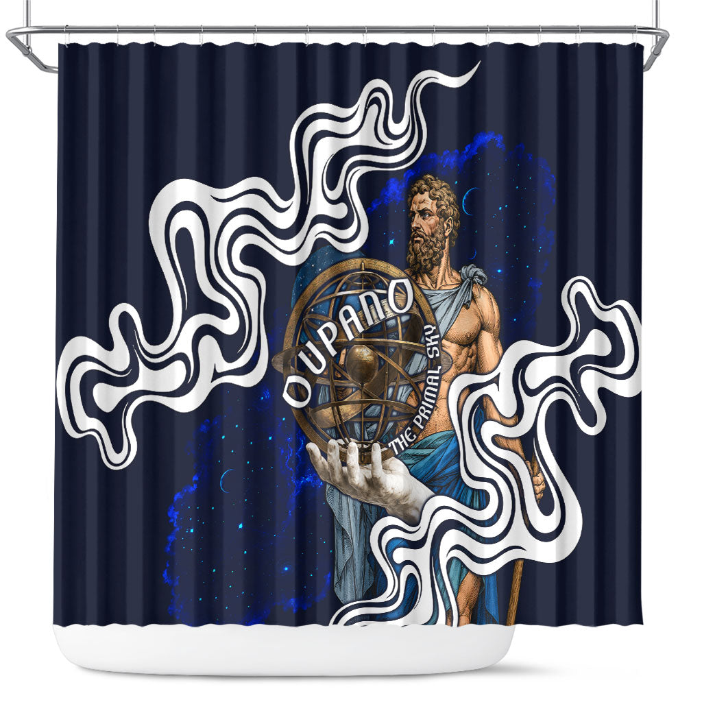 Uranus The Primal Sky Greek God Shower Curtain Vintage Celestial Armillary Sphere Cosmos Mythology