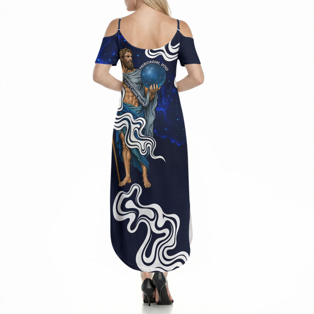 Uranus The Primal Sky Greek God Summer Maxi Dress Vintage Celestial Armillary Sphere Cosmos Mythology