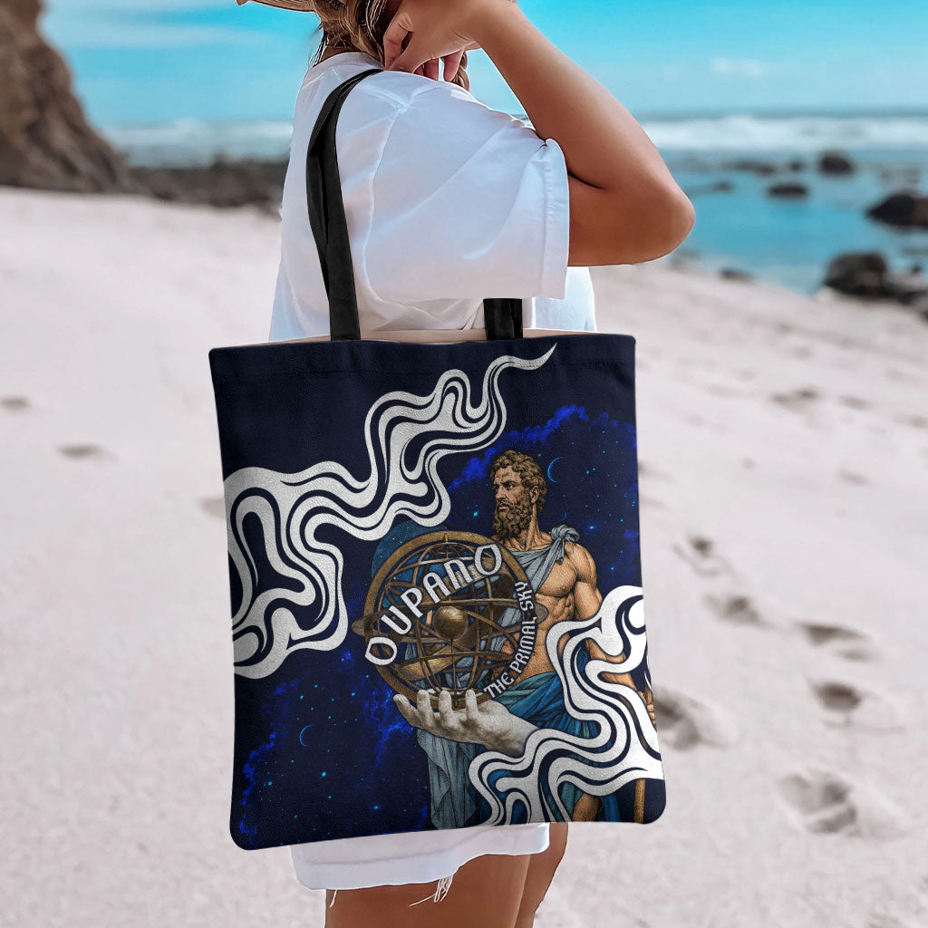 Uranus The Primal Sky Greek God Tote Bag Vintage Celestial Armillary Sphere Cosmos Mythology