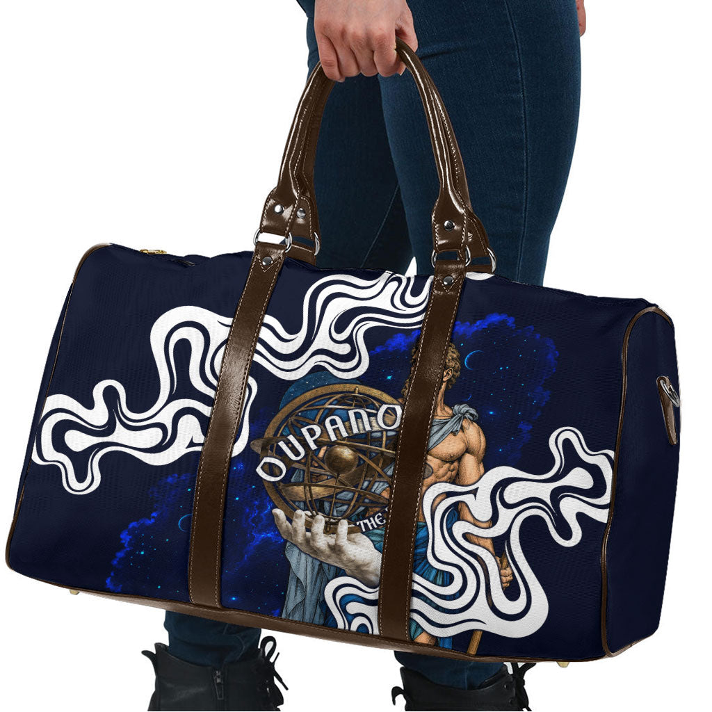 Uranus The Primal Sky Greek God Travel Bag Vintage Celestial Armillary Sphere Cosmos Mythology