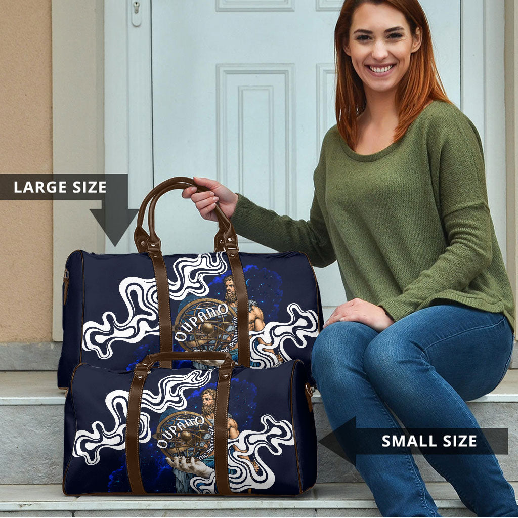 Uranus The Primal Sky Greek God Travel Bag Vintage Celestial Armillary Sphere Cosmos Mythology