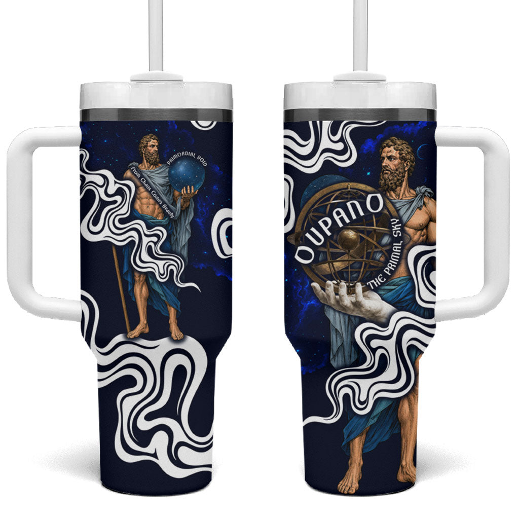 Uranus The Primal Sky Greek God Tumbler With Handle Vintage Celestial Armillary Sphere Cosmos Mythology