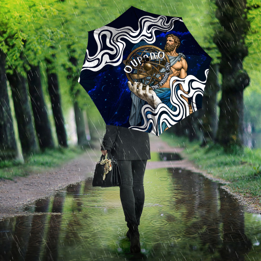 Uranus The Primal Sky Greek God Umbrella Vintage Celestial Armillary Sphere Cosmos Mythology