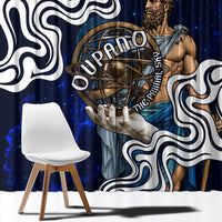 Uranus The Primal Sky Greek God Window Curtain Vintage Celestial Armillary Sphere Cosmos Mythology