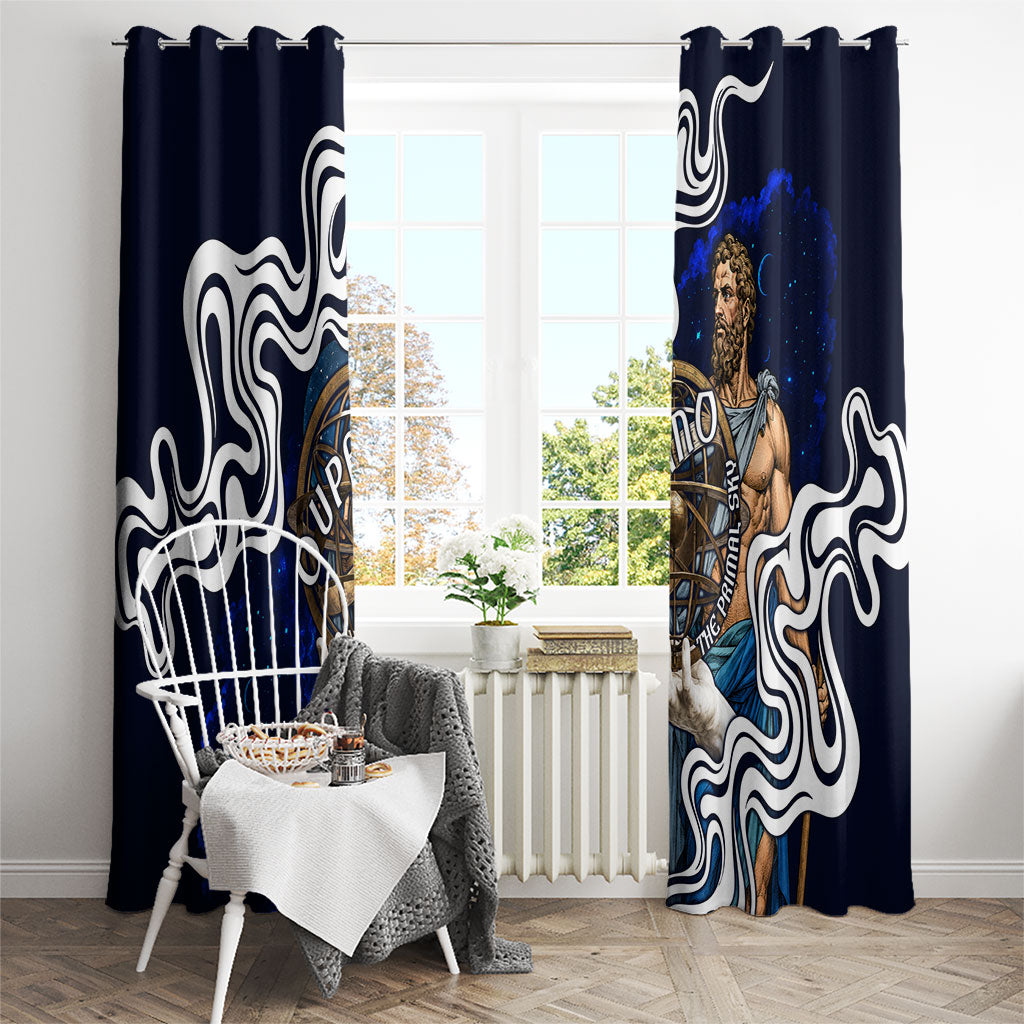 Uranus The Primal Sky Greek God Window Curtain Vintage Celestial Armillary Sphere Cosmos Mythology