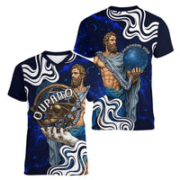 Uranus The Primal Sky Greek God Women V-Neck T-Shirt Vintage Celestial Armillary Sphere Cosmos Mythology