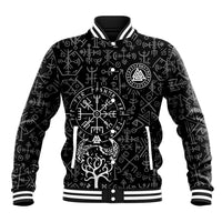 Viking Odin Baseball Jacket The All-Father God in Norse Mythology with Runes Pattern - Wonder Print Shop