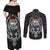 Viking Odin Couples Matching Off Shoulder Maxi Dress and Long Sleeve Button Shirts The All-Father God in Norse Mythology with Runes Pattern - Wonder Print Shop
