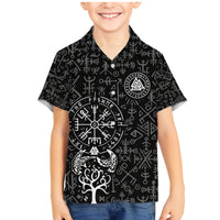 Viking Odin Family Matching Mermaid Dress and Hawaiian Shirt The All-Father God in Norse Mythology with Runes Pattern - Wonder Print Shop