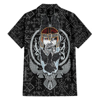 Viking Odin Family Matching Off Shoulder Maxi Dress and Hawaiian Shirt The All-Father God in Norse Mythology with Runes Pattern - Wonder Print Shop
