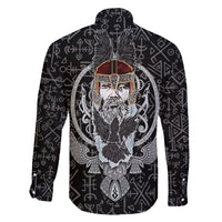 Viking Odin Family Matching Off Shoulder Short Dress and Hawaiian Shirt The All-Father God in Norse Mythology with Runes Pattern - Wonder Print Shop