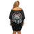 Viking Odin Family Matching Off Shoulder Short Dress and Hawaiian Shirt The All-Father God in Norse Mythology with Runes Pattern - Wonder Print Shop
