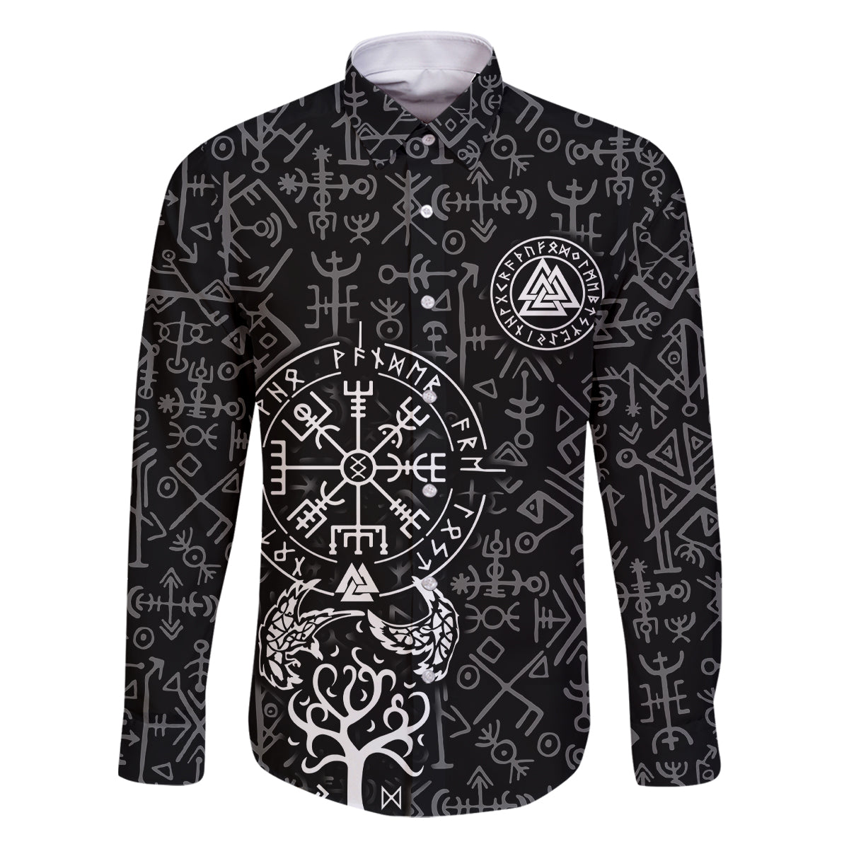 Viking Odin Family Matching Puletasi Dress and Hawaiian Shirt The All-Father God in Norse Mythology with Runes Pattern - Wonder Print Shop