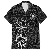 Viking Odin Family Matching Short Sleeve Bodycon Dress and Hawaiian Shirt The All-Father God in Norse Mythology with Runes Pattern - Wonder Print Shop