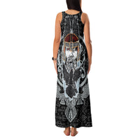 Viking Odin Family Matching Tank Maxi Dress and Hawaiian Shirt The All-Father God in Norse Mythology with Runes Pattern - Wonder Print Shop