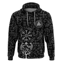 Viking Odin Hoodie The All-Father God in Norse Mythology with Runes Pattern - Wonder Print Shop