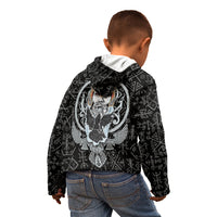 Viking Odin Kid Hoodie The All-Father God in Norse Mythology with Runes Pattern - Wonder Print Shop