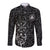 Viking Odin Long Sleeve Button Shirt The All-Father God in Norse Mythology with Runes Pattern - Wonder Print Shop