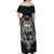 Viking Odin Off Shoulder Maxi Dress The All-Father God in Norse Mythology with Runes Pattern - Wonder Print Shop